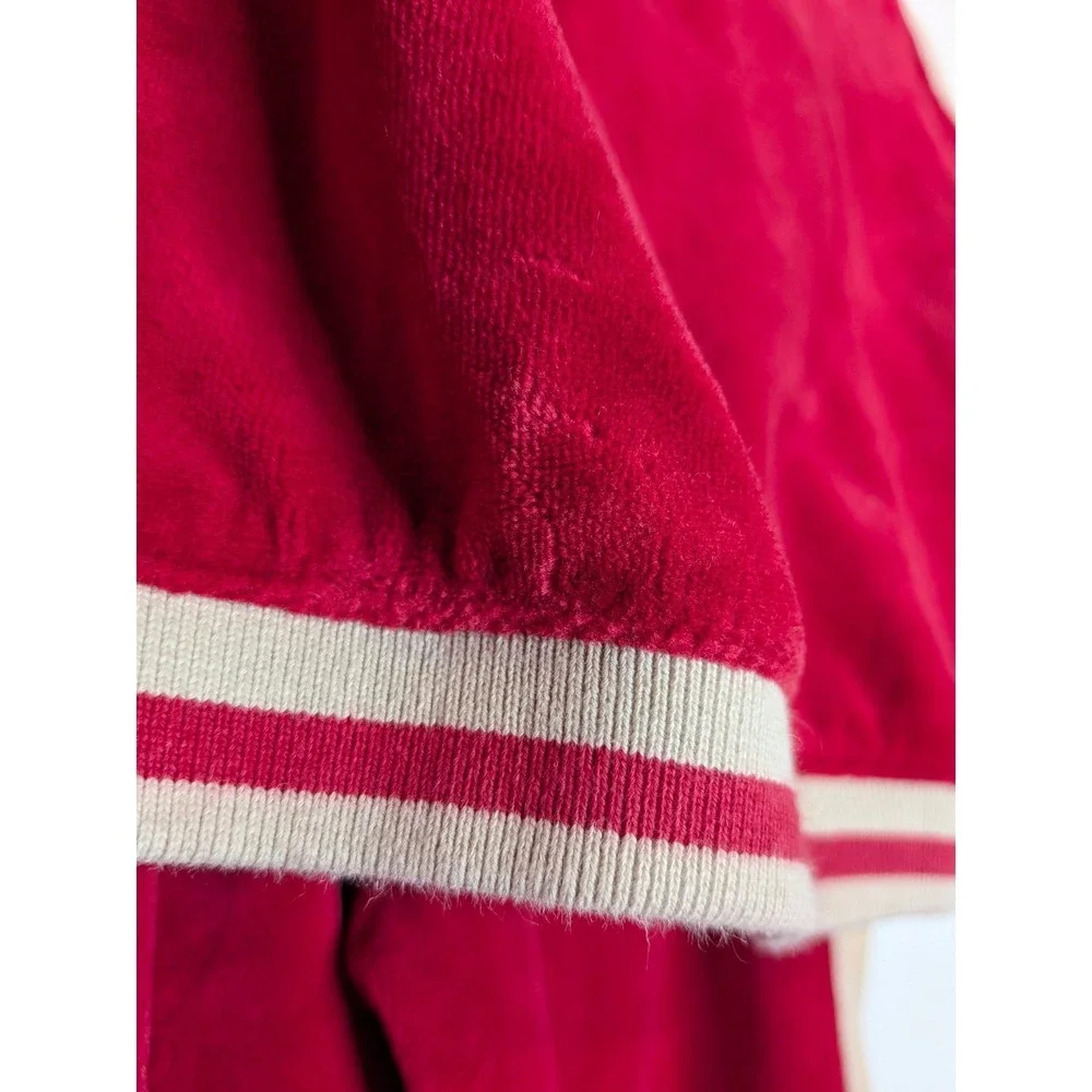 Radio Flyer Kids Red Velour Tracksuit Hooded‎ Jacket Joggers Set 12 Months